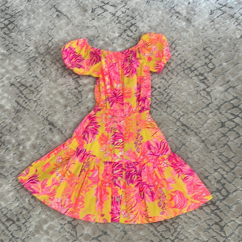 Lilly Pulitzer yellow pink dress - Picture 4 of 8